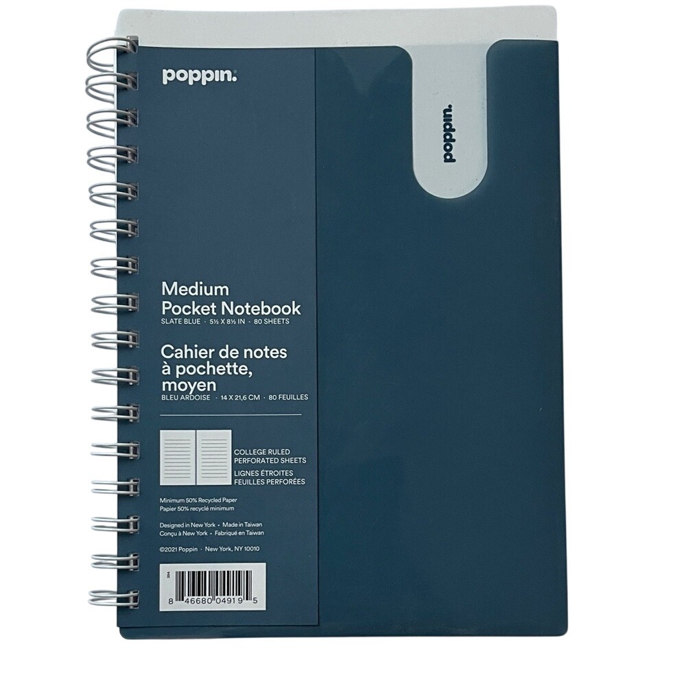 Poppin Slate Blue‎ Medium Pocket Notebook
